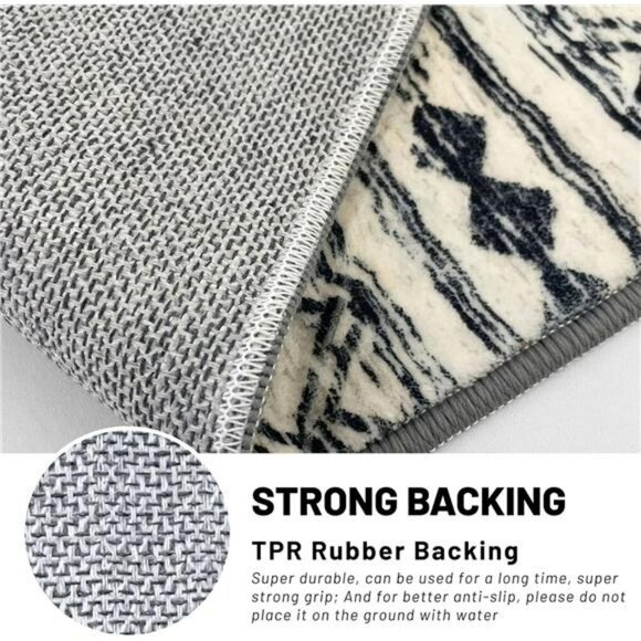 Boho Runner Rug 2x6 Moroccan Washable Non Slip Soft Hallway Kitchen Carpet - Picture 6 of 7